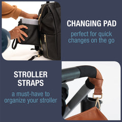 CleverMade Lily backpack side pockets store water bottles and snacks on the go.