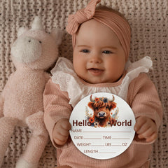 CLHHM newborn milestones board on birch keeps memories vivid.