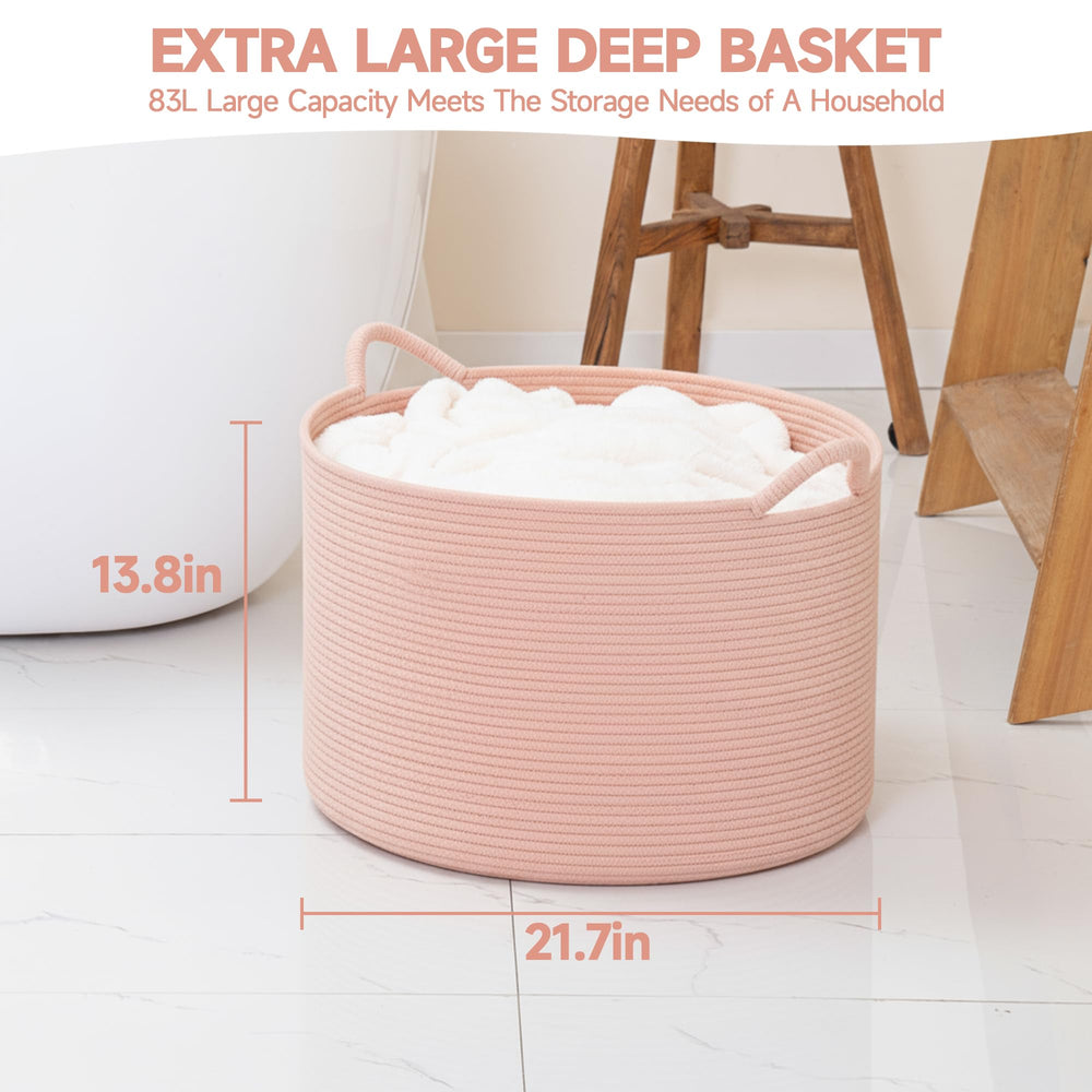 CLHMILY&Z pink round basket for bulky items and easy access.