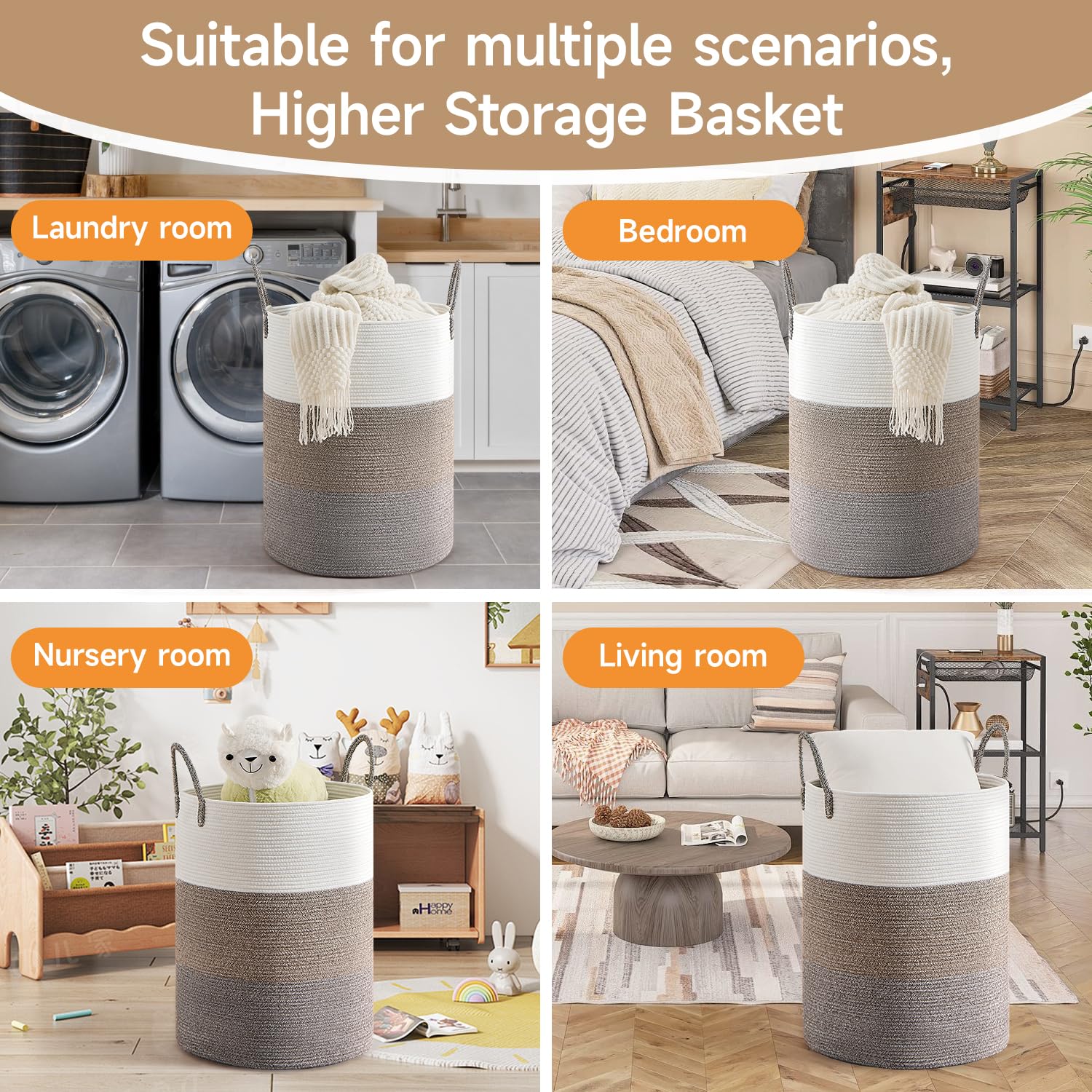 CLHMILY&Z decorative basket adds neutral, modern charm to any room.