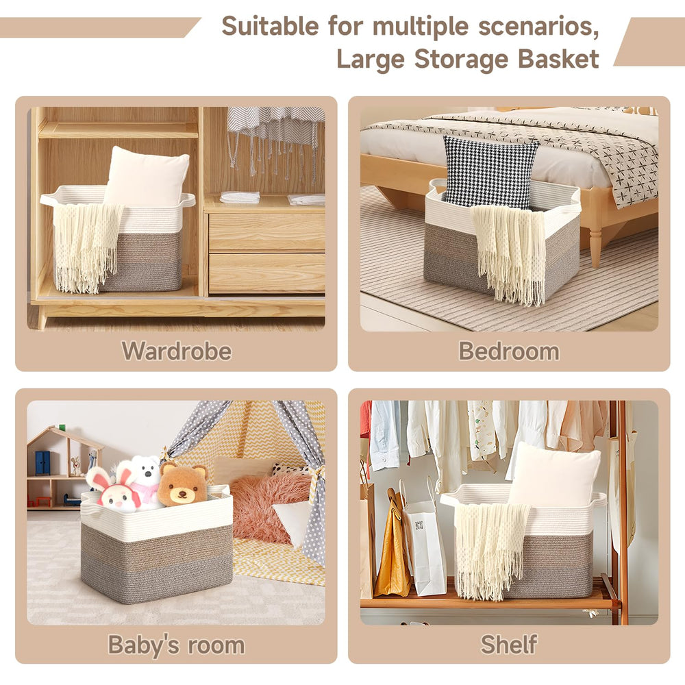 CLHMILY&Z eco-friendly cotton rope basket is breathable, durable, and easy to maintain.