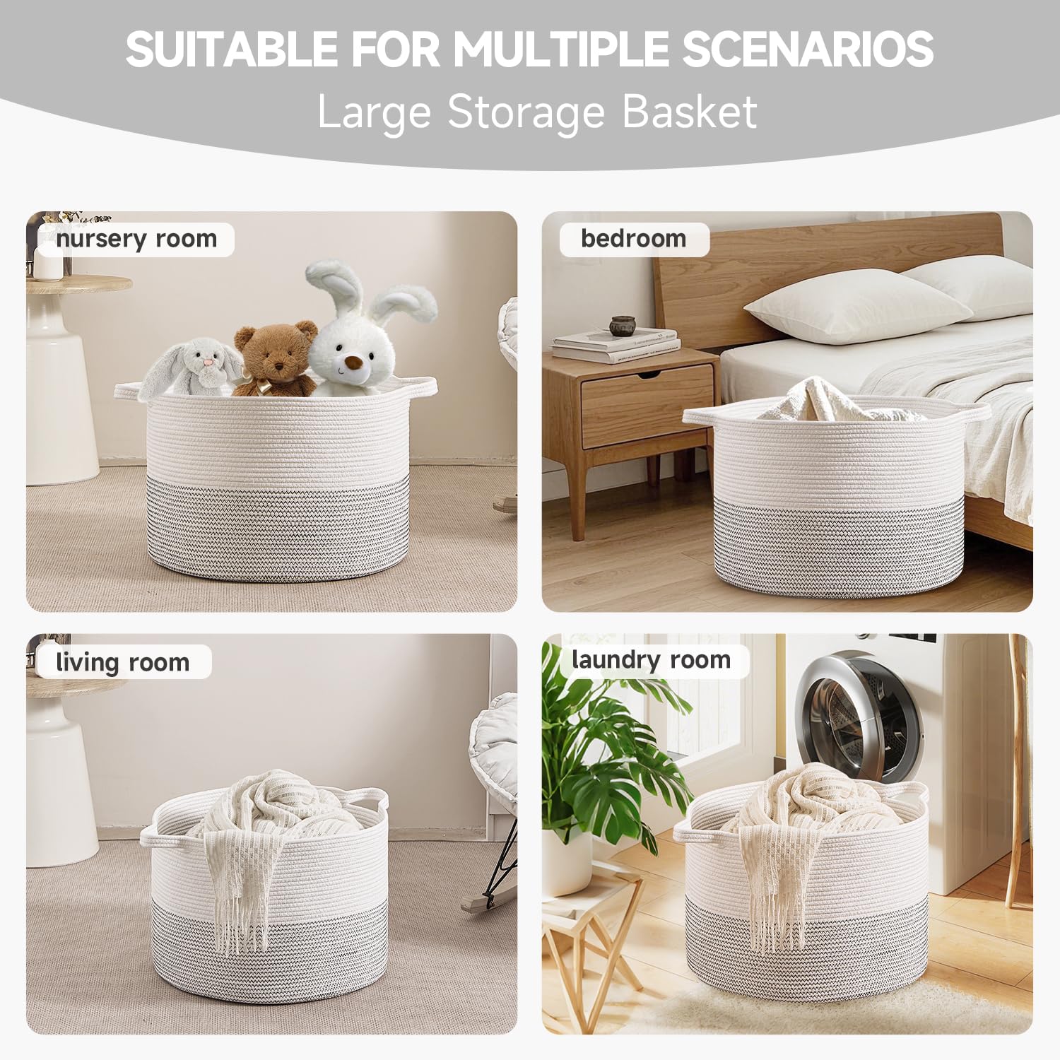 CLHMILY&Z durable storage basket doubles as a laundry hamper for bulky items.