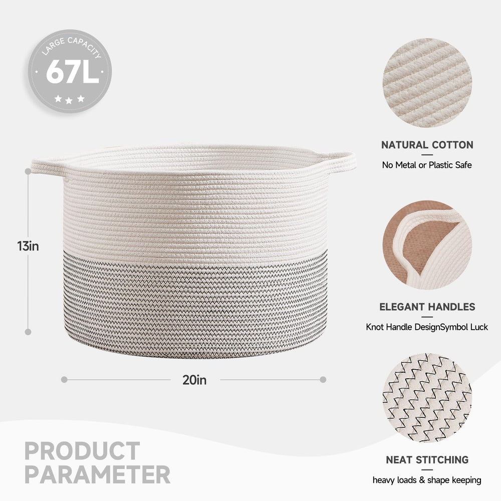 CLHMILY&Z handwoven hamper adds decorative charm while storing towels or diapers.
