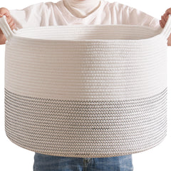 CLHMILY&Z large storage basket with blanket focus, ideal for organizing throws and pillows.