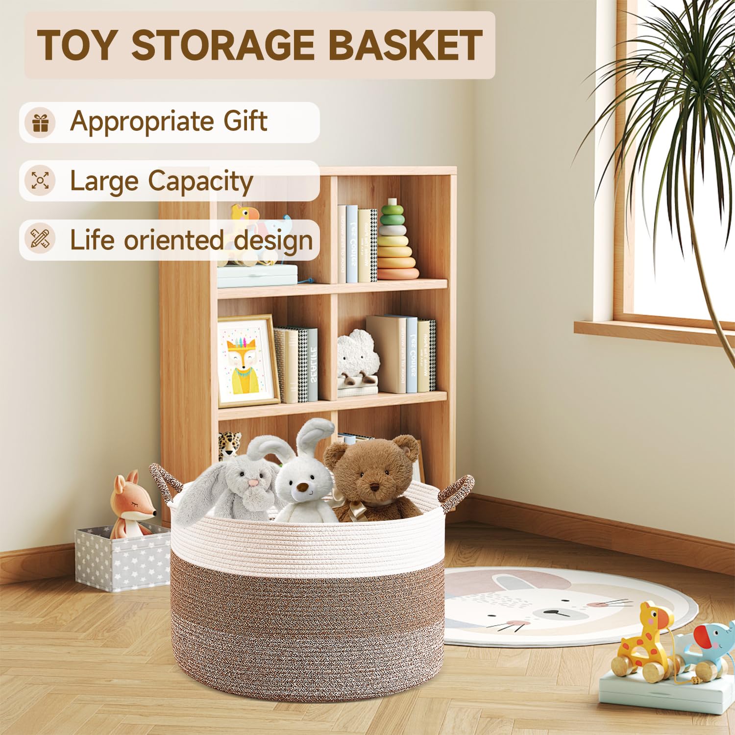 CLHMILY&Z large woven basket perfect for bulky seasonal clothing