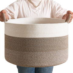 CLHMILY&Z large woven basket for living room blanket storage