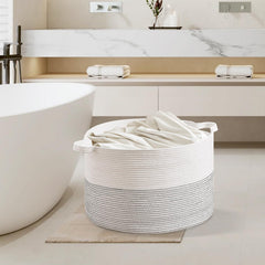 CLHMILY&Z large woven basket with side handles for easy transport.