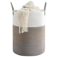 CLHMILY&Z round rope laundry basket for clutter-free laundry storage.