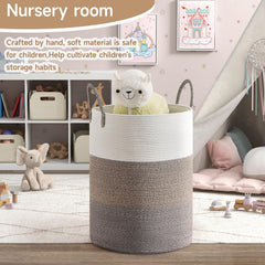 CLHMILY&Z laundry hamper with oversized handles for easy transport.
