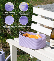 CLHMILY&Z lightweight sturdy storage basket in purple suitable for closet organization.
