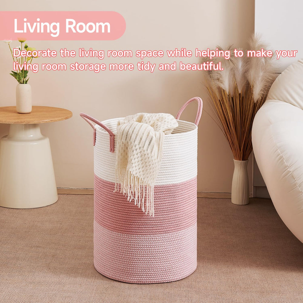 CLHMILY&Z nursery storage basket used for toys and pillows.