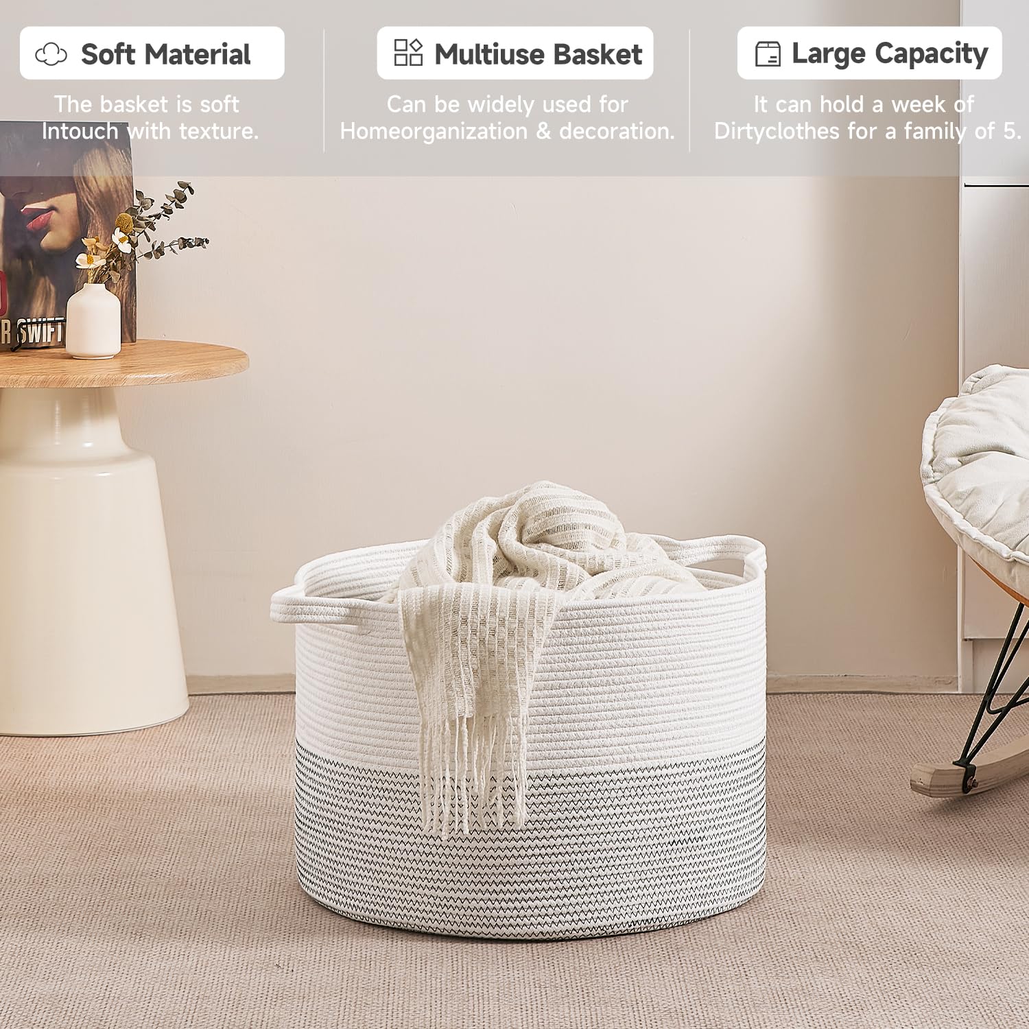CLHMILY&Z nursery storage bin keeps baby items tidy and within reach.