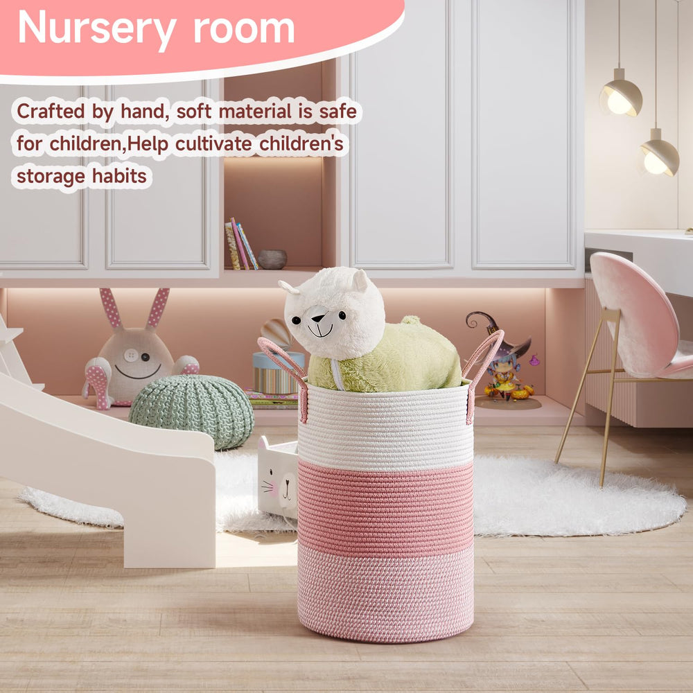 CLHMILY&Z nursery storage round basket for toys and diapers.