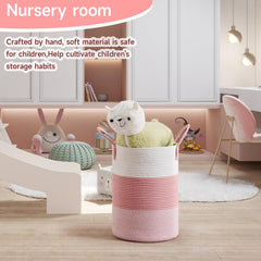 CLHMILY&Z nursery storage round basket for toys and diapers.