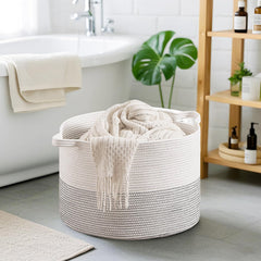 CLHMILY&Z rope storage basket, easy-to-carry handles for laundry or toys.