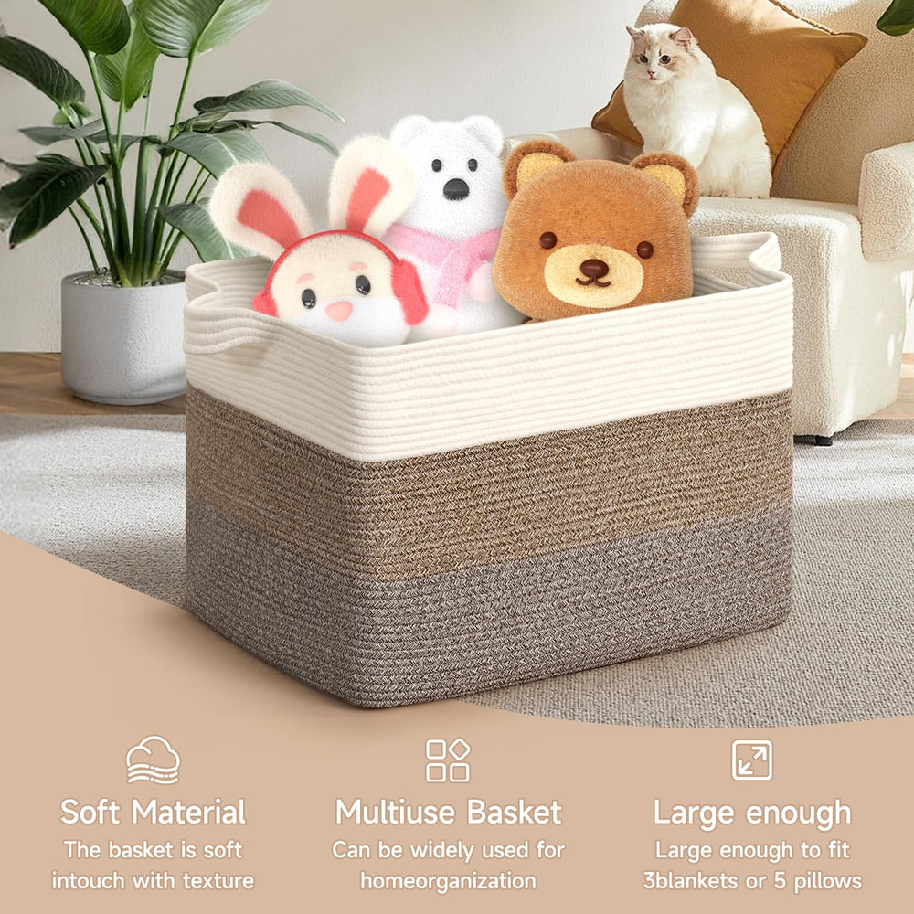 CLHMILY&Z square basket complements living spaces with modern texture and colorful accent.