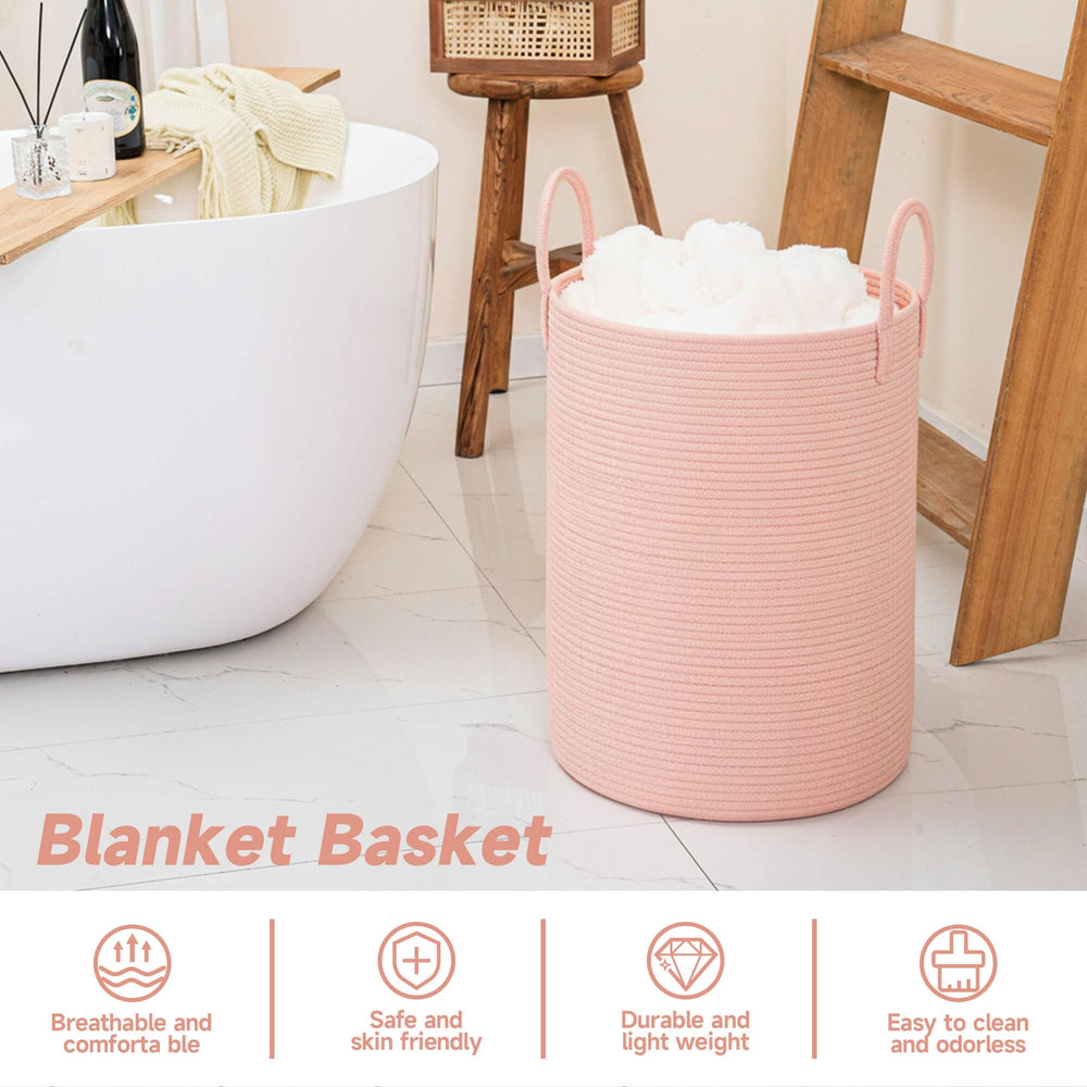CLHMILY&Z pink nursery storage basket keeps diapers and toys tidy