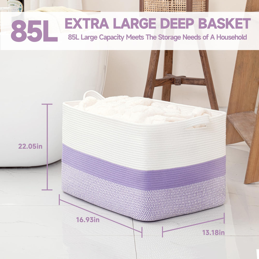 Towels fit neatly in the CLHMILY&Z bathroom basket