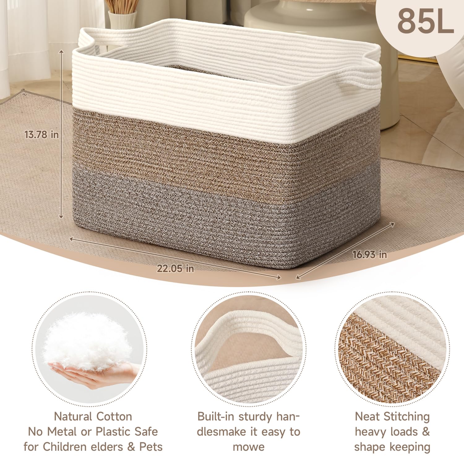 CLHMILY&Z versatile storage helps tidy toys, blankets, towels, and clothes with style.