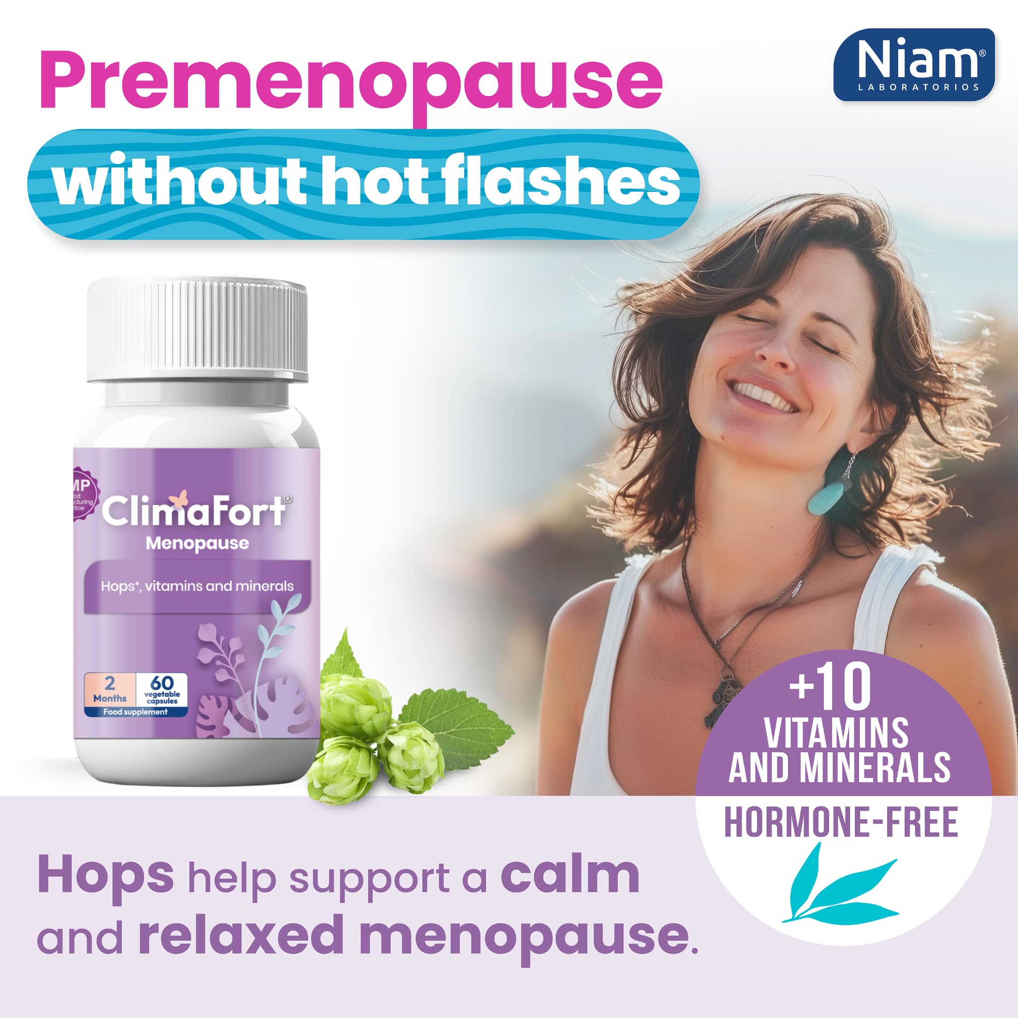 ClimaFort hops ingredient highlight aimed at mood balance support.