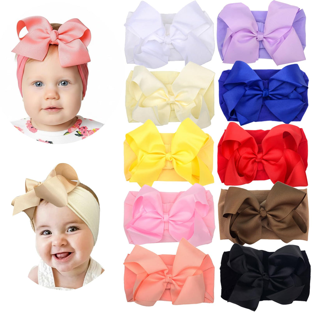 Clipband 6-inch baby headband with a big black bow for comfortable everyday wear