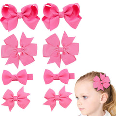 Clipband pink baby bows 2-inch with secure alligator clips for gentle hold
