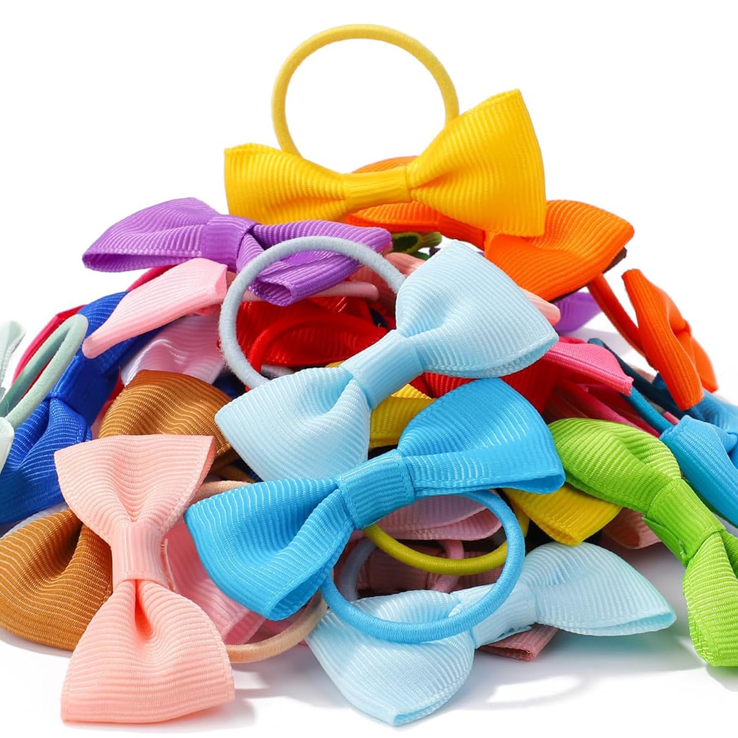 Clipband elastic ponytail holders with red bows for quick, reliable buns or ponytails