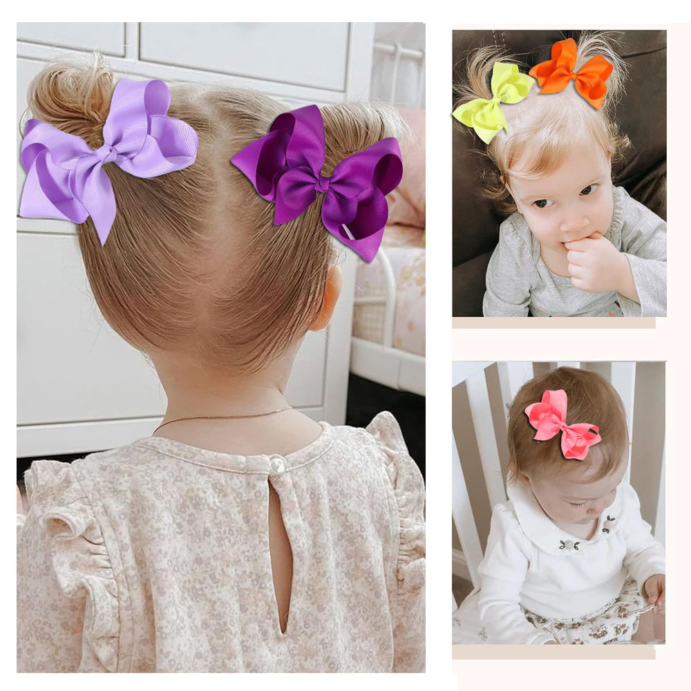 Clipband black grosgrain bows attach easily for little girl hairstyles.