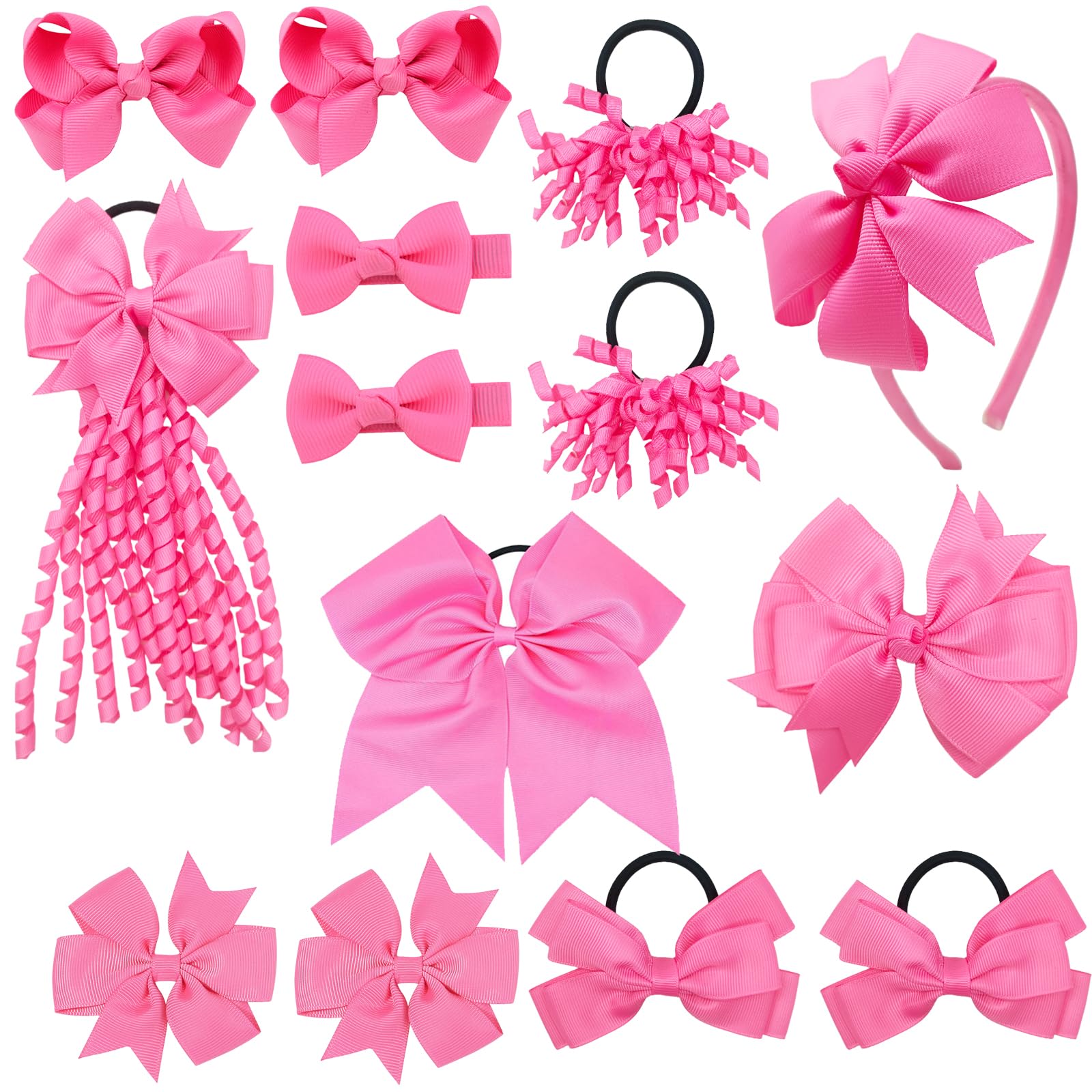 Clipband pink bows for school days with secure hold.