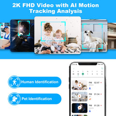 Cloarks 2K pan-tilt camera pet monitor enables real-time audio alerts.