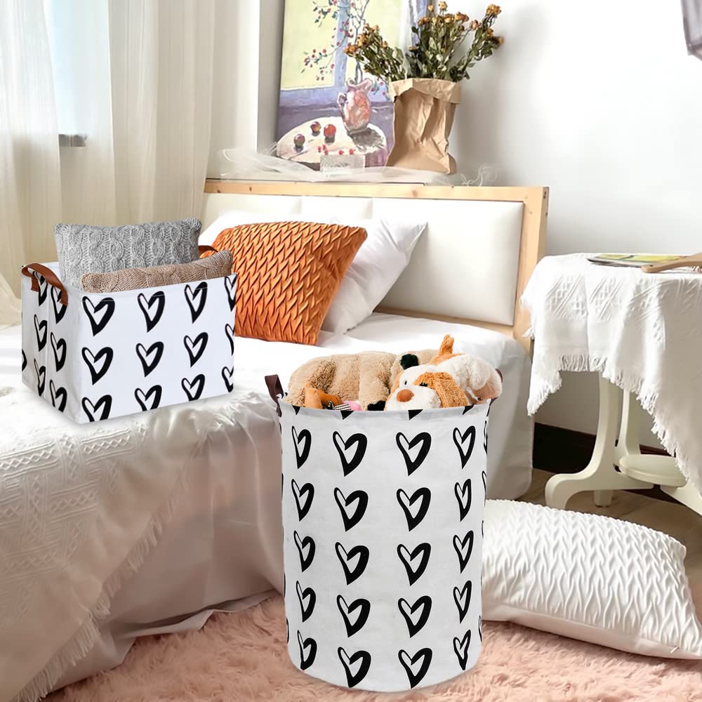 Clocor Heart Rectangular Basket in bedroom setting on a shelf.