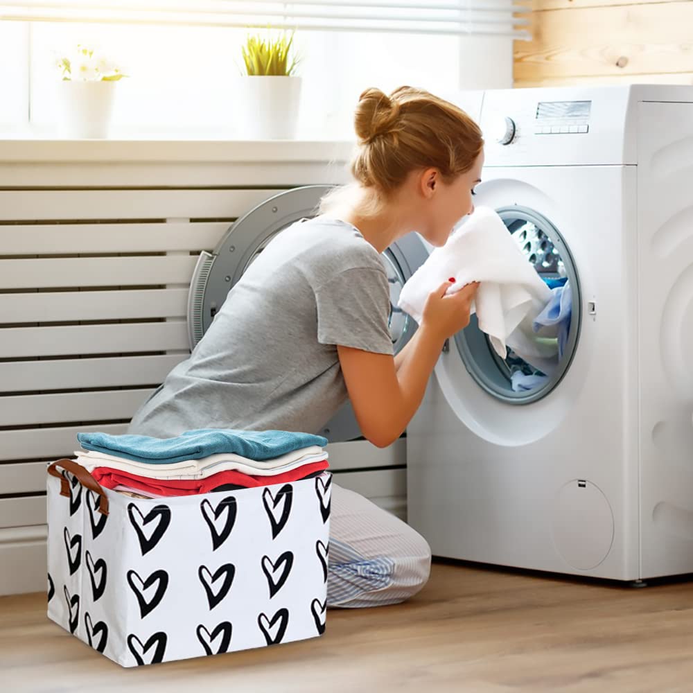 Clocor Heart Rectangular Basket with handles for convenient transport around home.