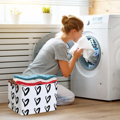 Clocor Heart Rectangular Basket with handles for convenient transport around home.