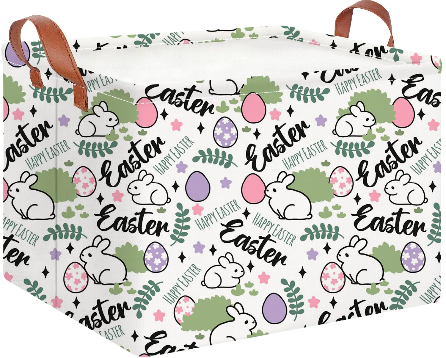 CLOCOR rectangular green Easter gift basket, empty, for toy storage and decor.