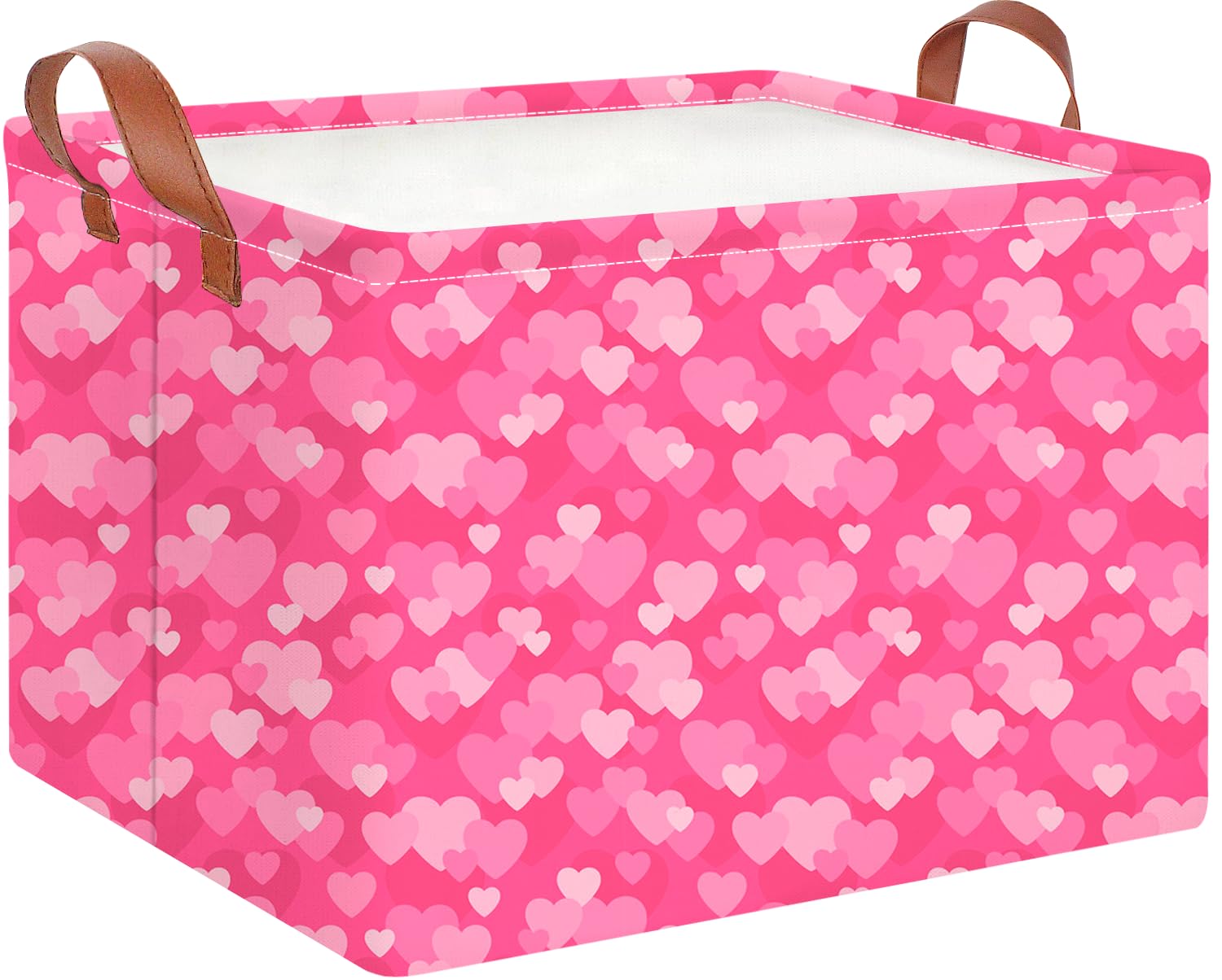 CLOCOR rectangular pink basket heart print for stylish storage and easy cleanup.