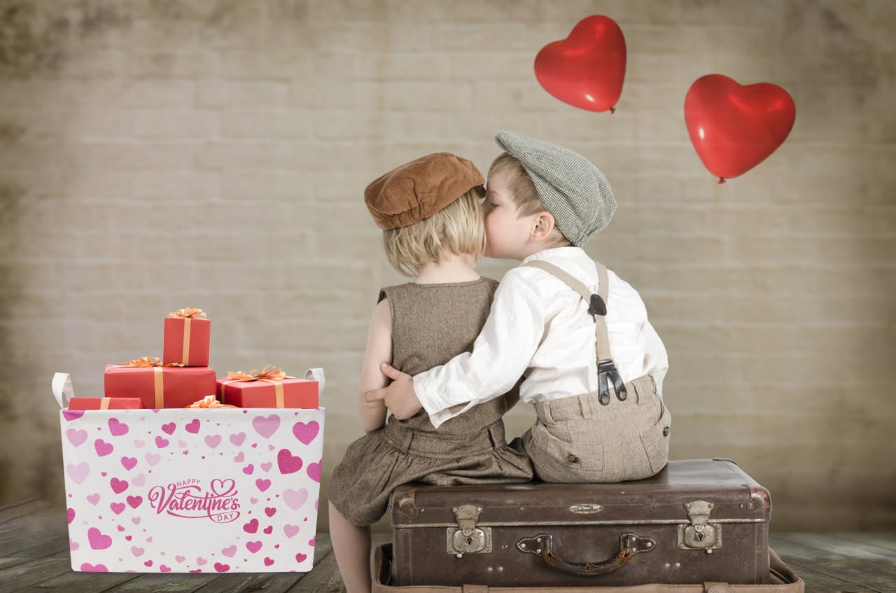 CLOCOR Valentines basket with waterproof inner coating protects contents from moisture.