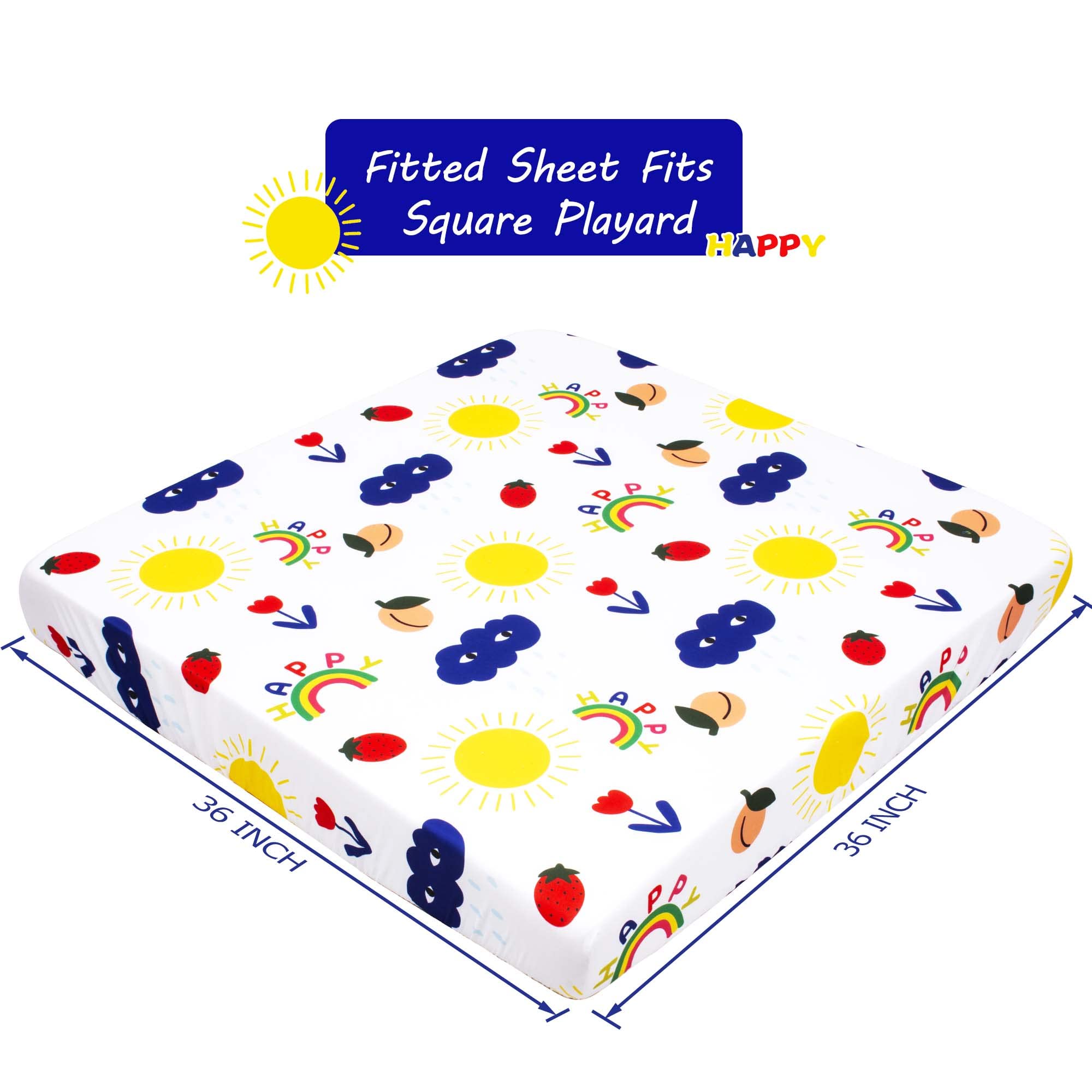 Cloele baby square sheet wraps 360 degrees for snug, non-slip playtime.