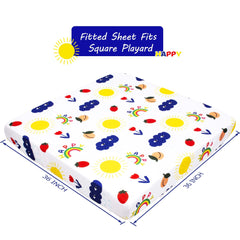 Cloele baby square sheet wraps 360 degrees for snug, non-slip playtime.