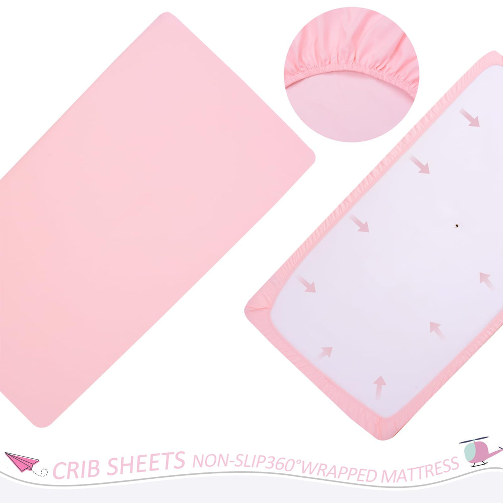 Cloele breathable crib bedding in pink for comfortable naps