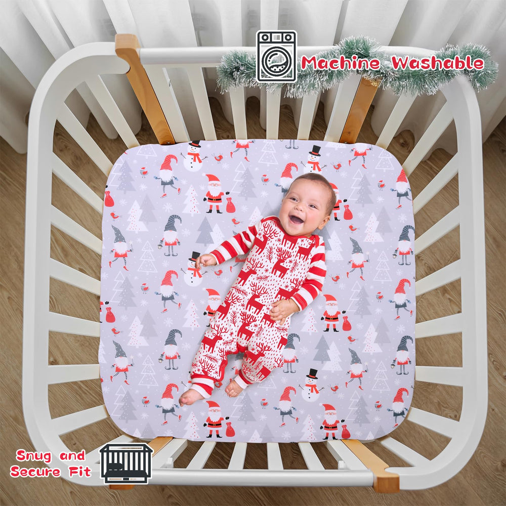 Cloele Christmas square playard sheet features easy 360 wrap for stable setup