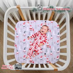 Cloele Christmas square playard sheet features easy 360 wrap for stable setup