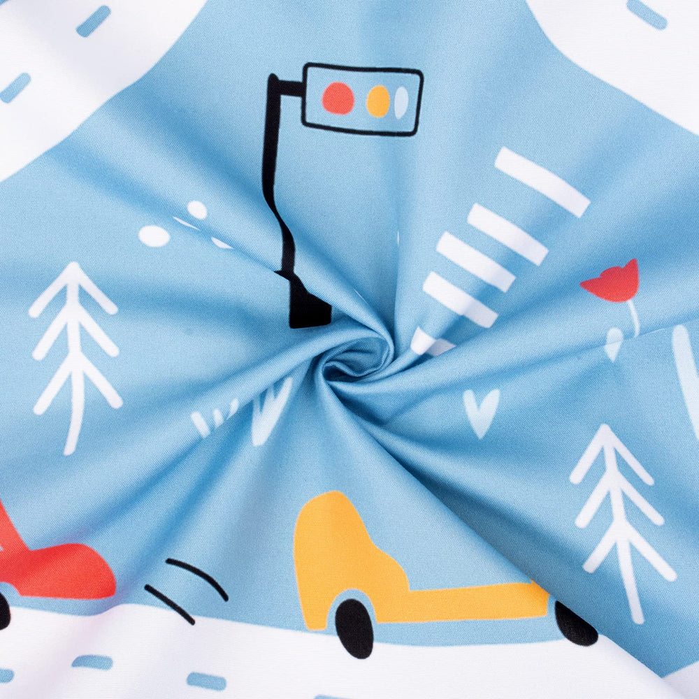 Cloele close-up stitching ensures durability and easy fit on standard crib.