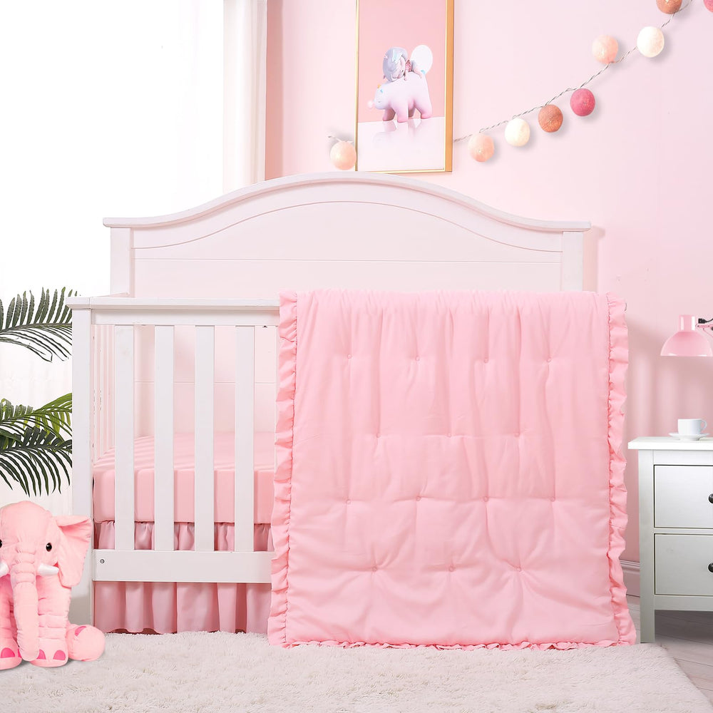 Cloele pink fitted sheet, breathable and gentle for baby sleep