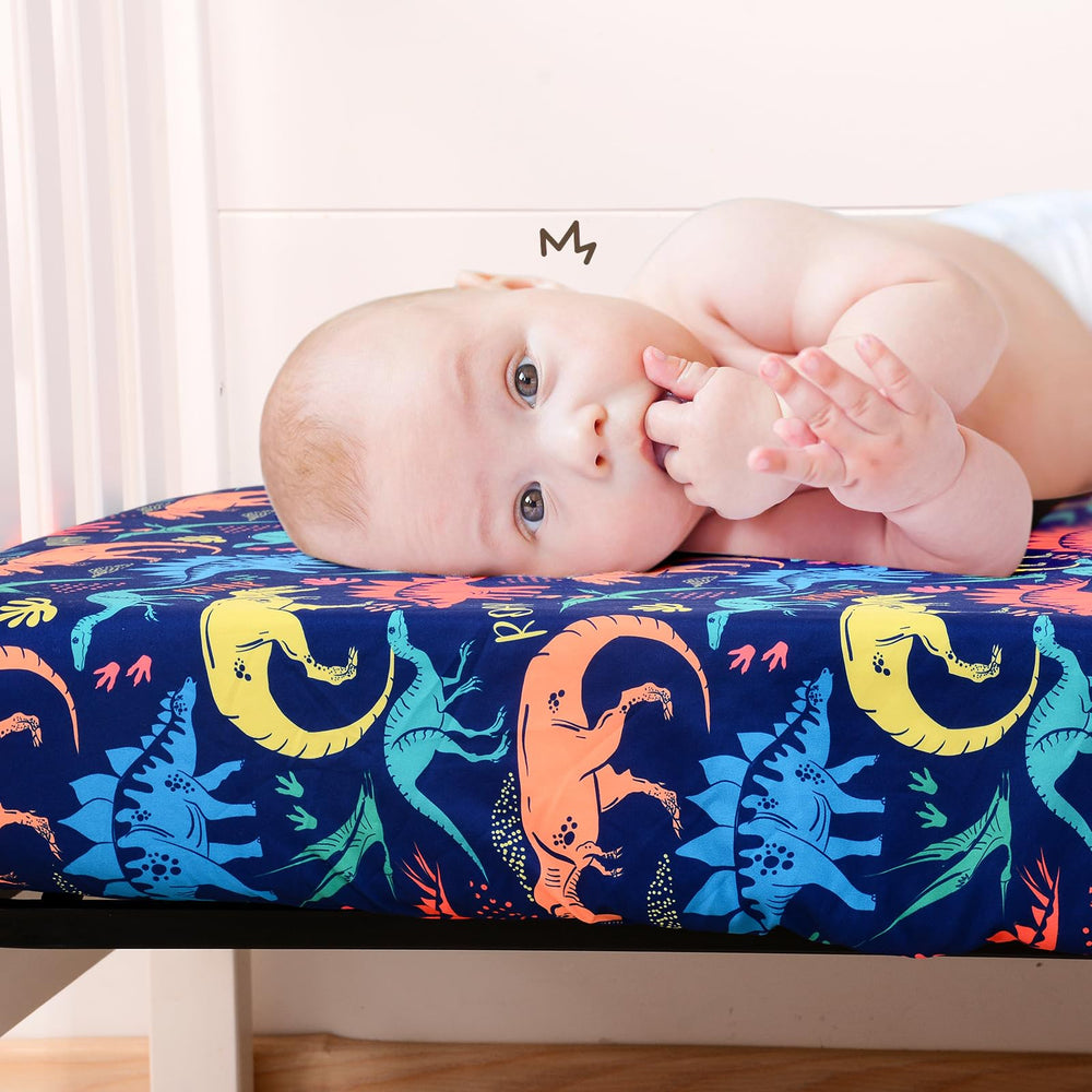Cloele crib bedding set is machine washable for quick cleanups.