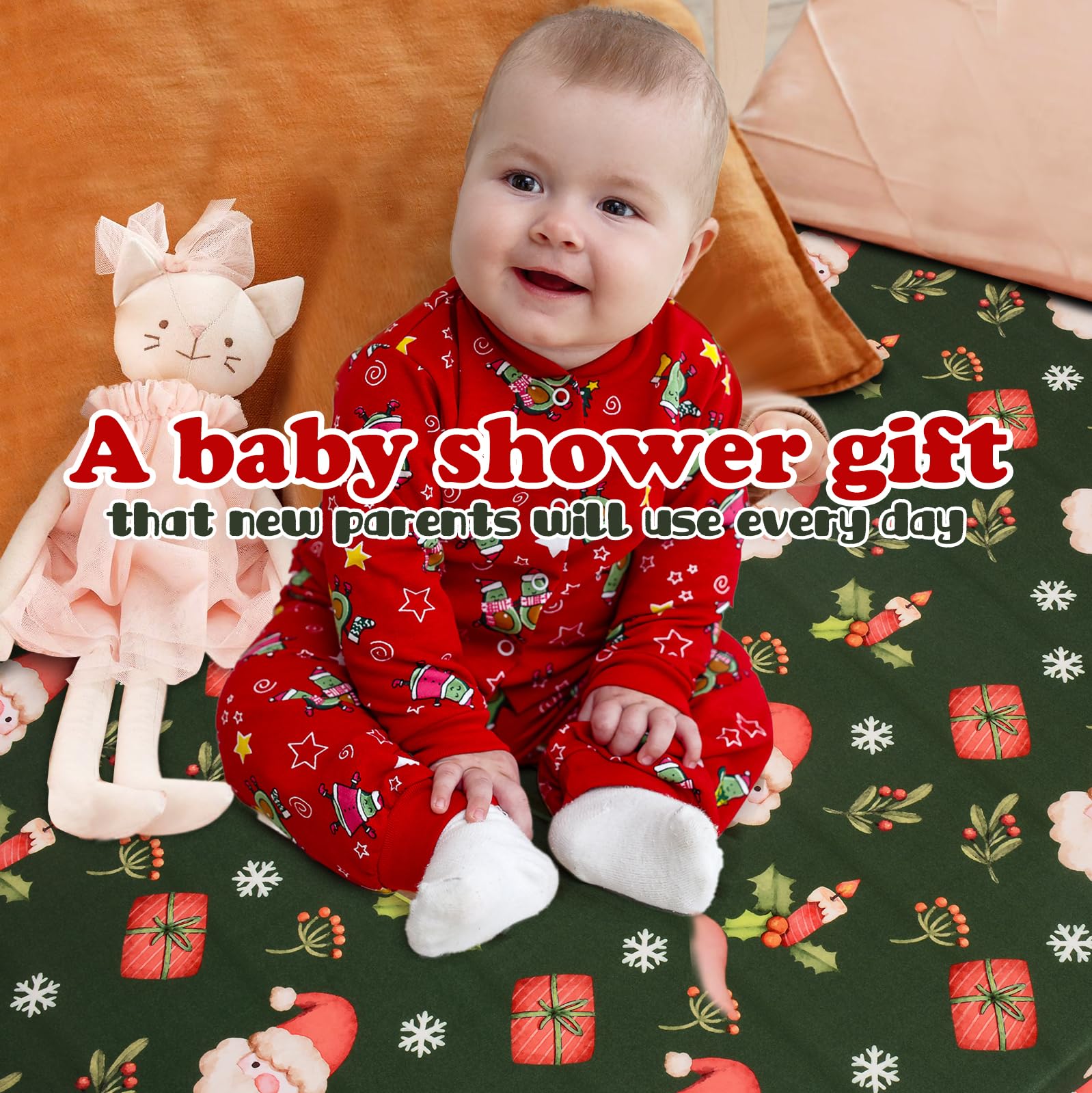 Cloele nursery decor complements Christmas-themed rooms for easy styling.