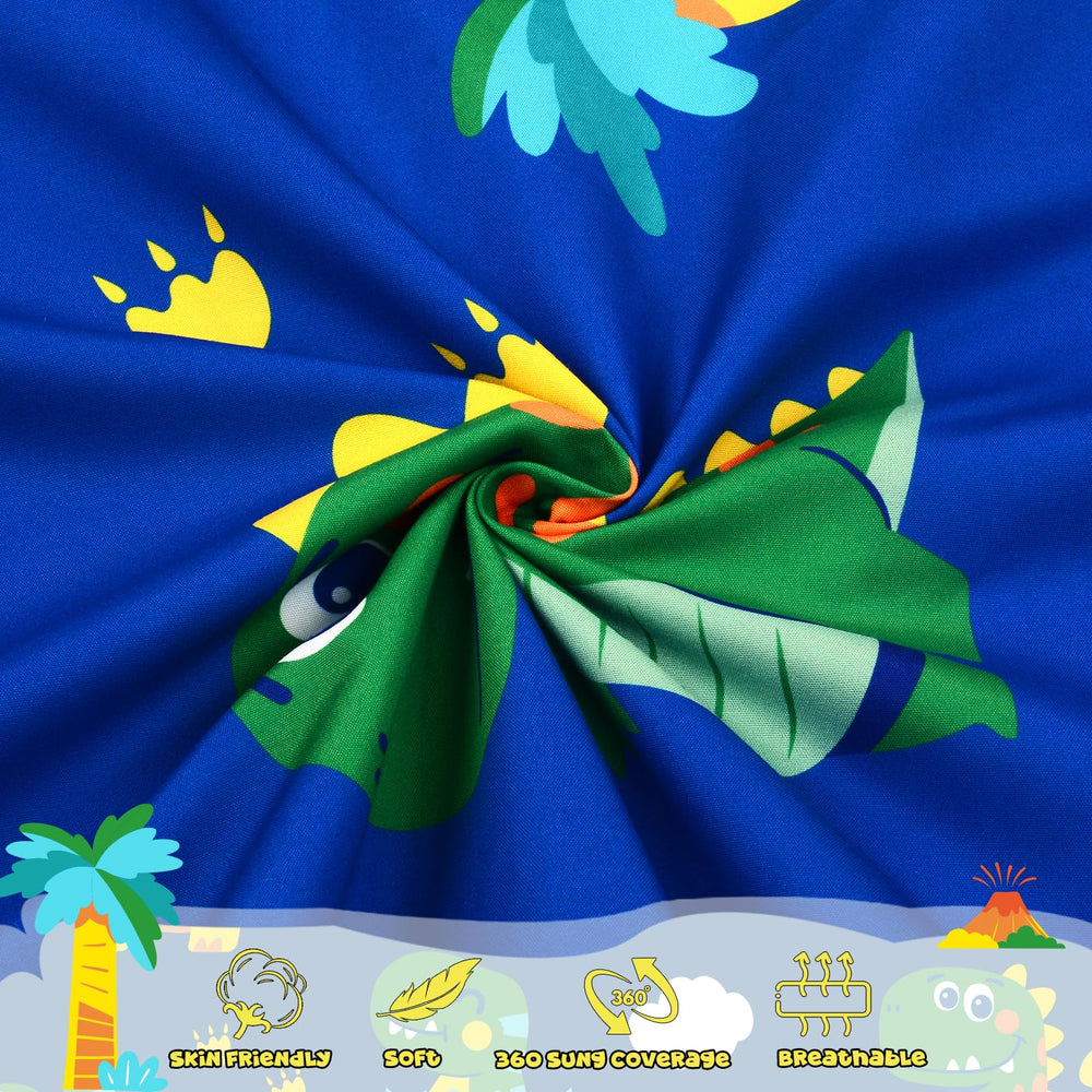 Cloele dinosaur sheet packaging highlights durable materials and easy care.