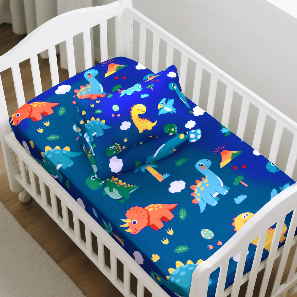 Cloele 3-piece Dinosaur bedding set makes a gift-ready nursery accent.