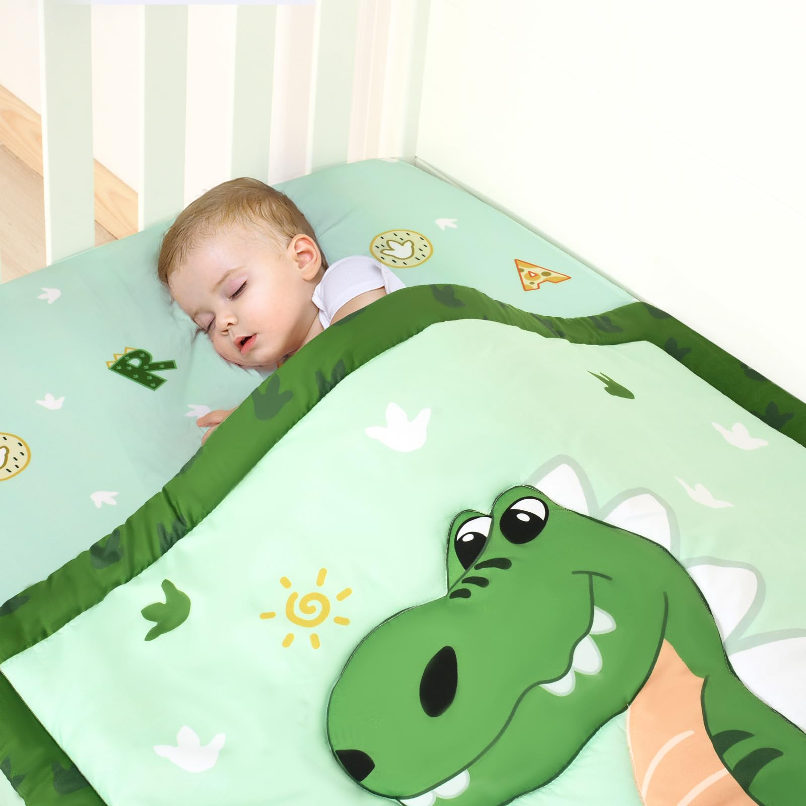 Cloele dinosaur comforter offering plush warmth for cozy naps