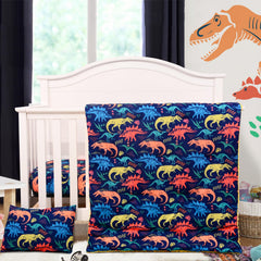 Cloele dinosaur crib fitted sheet 52x28 provides breathable crib support.
