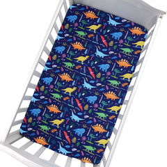 Cloele dinosaur fabric closeup shows soft, breathable polyester.